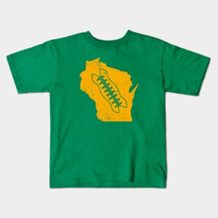 Wisconsin Football, Retro - Green Kids T-Shirt